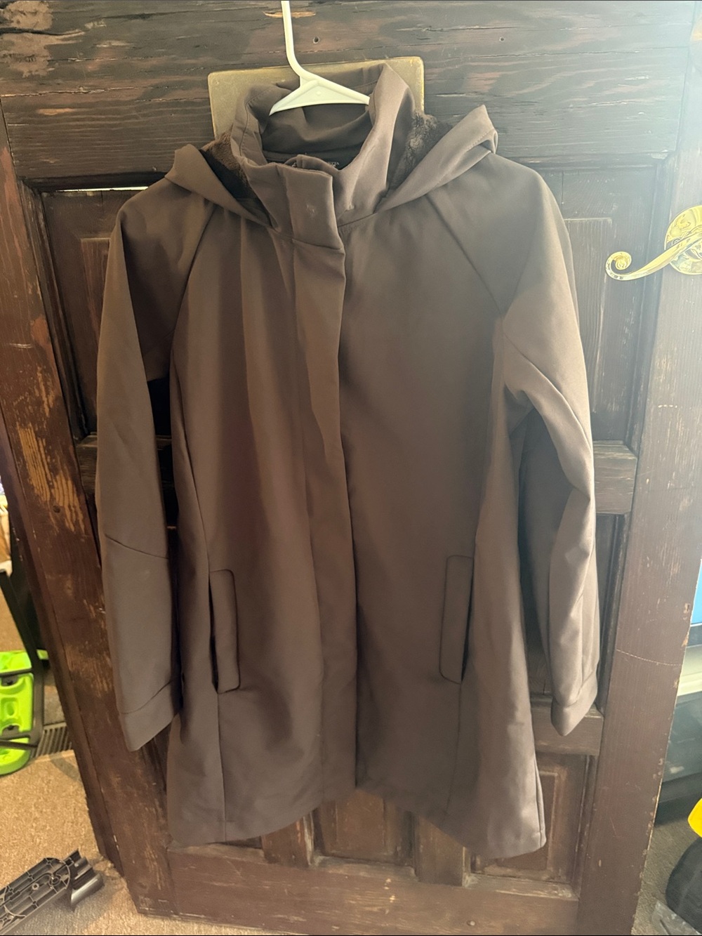 Mondetta Dark Brown Hooded Trench Coat